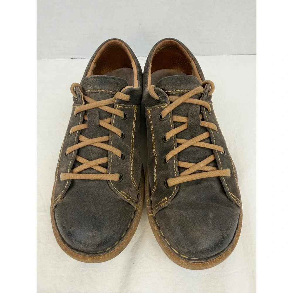 Vtg‎ Born Mens Brown Distressed Leather Lace Up Oxford Shoes F76340 Size 8.5/40